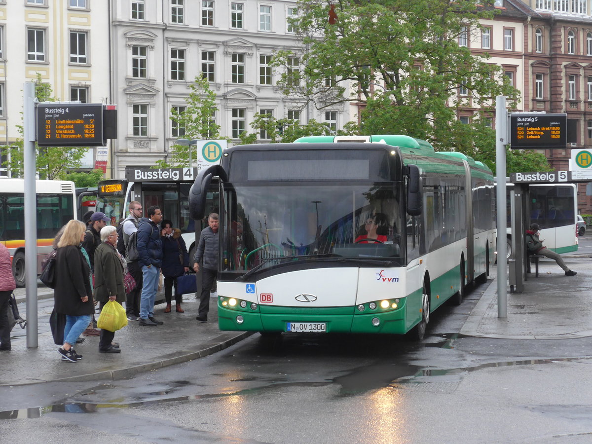 (204'686) - OVF Nrnberg - N-OV 1300 - Solaris am 9. Mai 2019 beim Bahnhof Wrzburg
