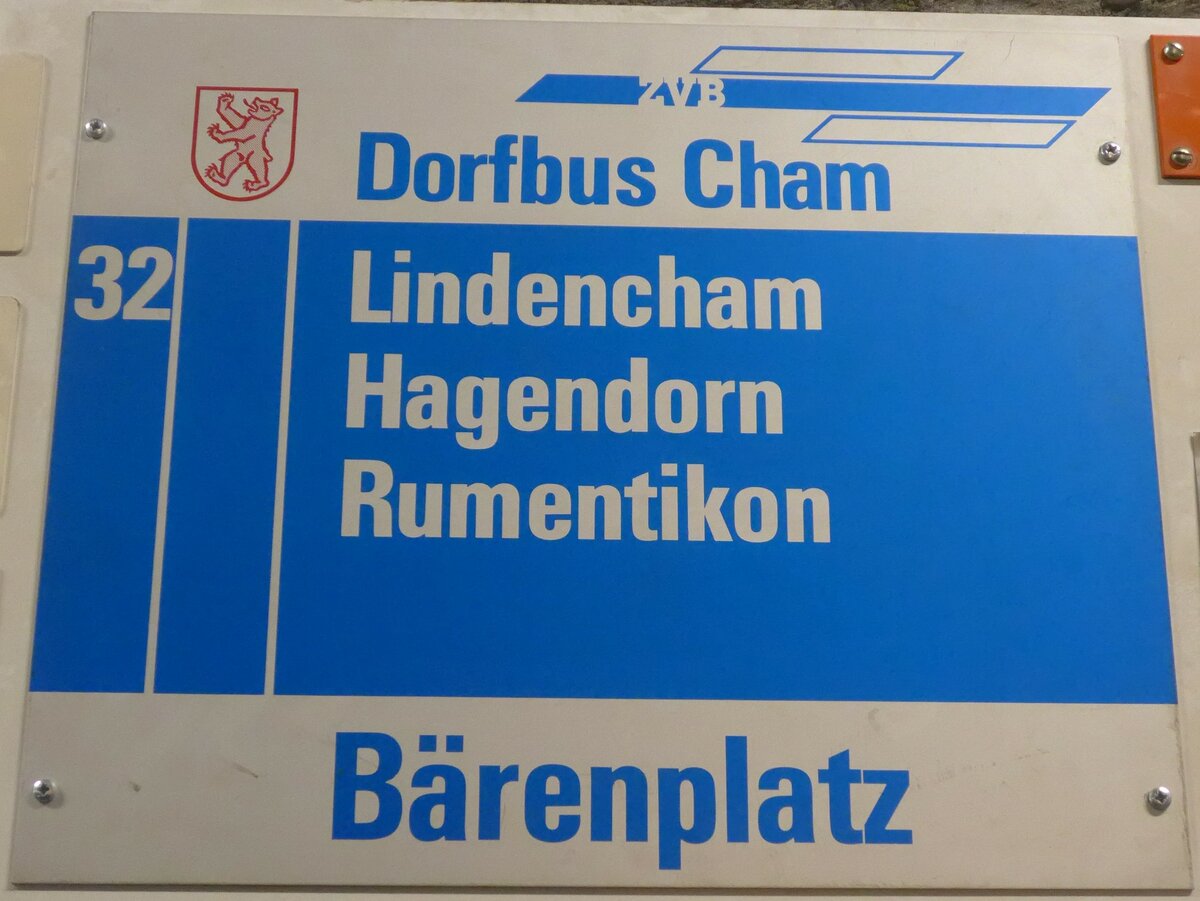 (205'245) - ZVB-Haltestellenschild - Cham, Brenplatz - am 18. Mai 2019 in Neuheim, ZDT