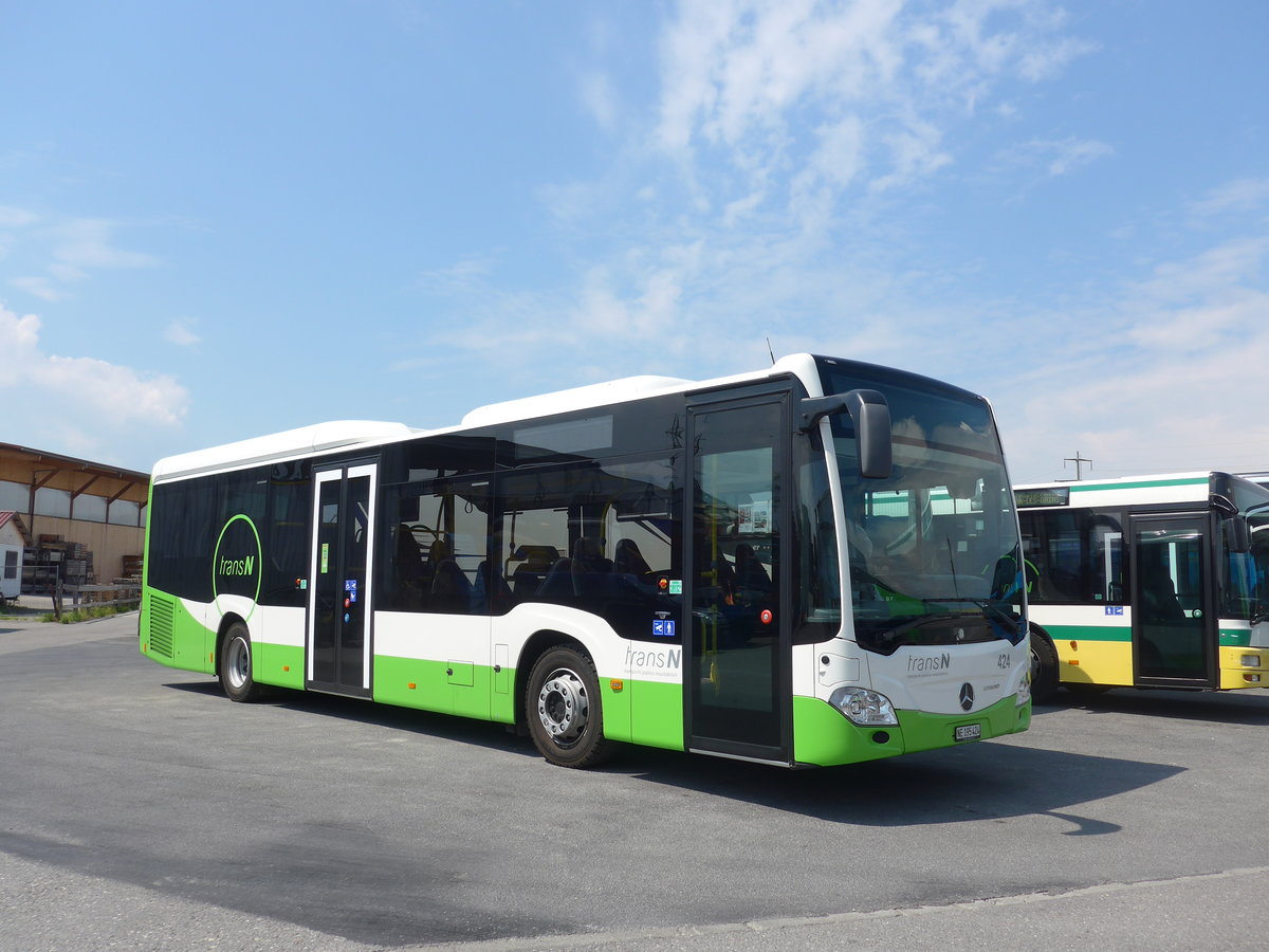 (205'372) - transN, La Chaux-de-Fonds - Nr. 424/NE 195'424 - Mercedes am 25. Mai 2019 in Kerzers, Interbus