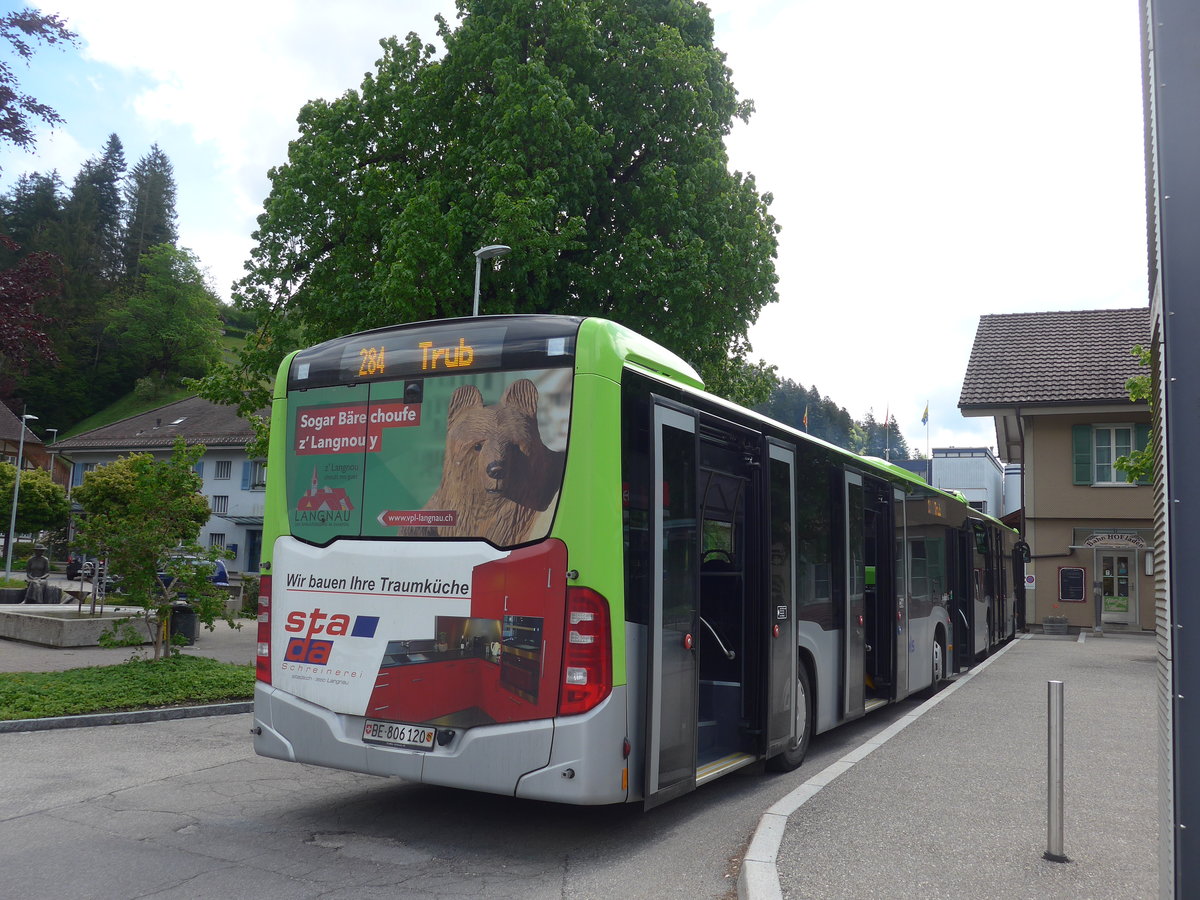 (205'539) - Busland, Burgdorf - Nr. 120/BE 806'120 - Mercedes am 27. Mai 2019 beim Bahnhof Trubschachen