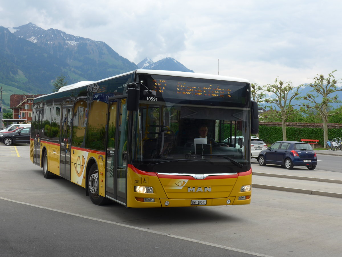 (205'564) - PostAuto Zentralschweiz - Nr. 1/OW 10'601 - MAN (ex Dillier, Sarnen Nr. 1) am 27. Mai 2019 beim Bahnhof Sarnen
