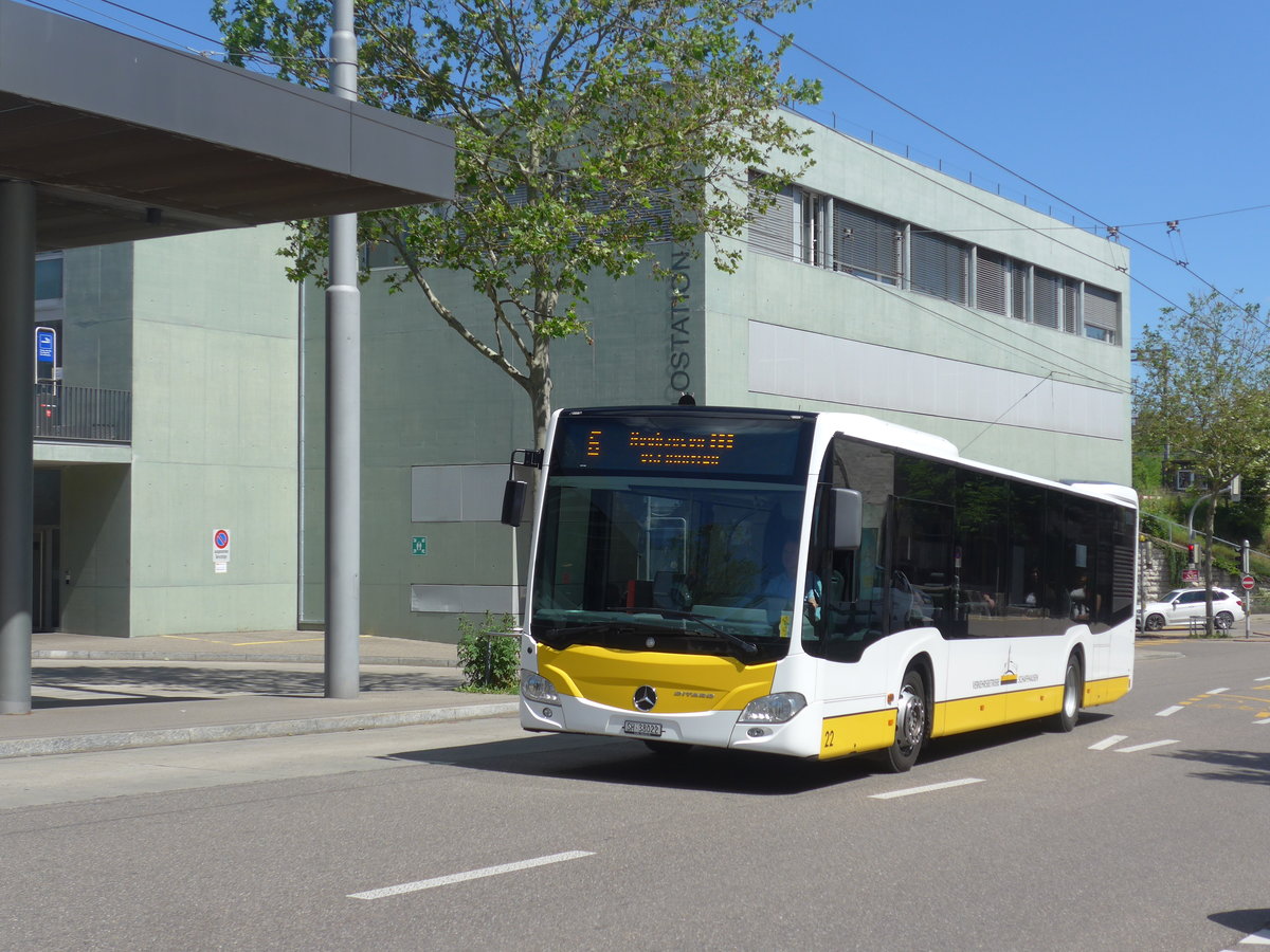 (205'905) - VBSH Schaffhausen - Nr. 22/SH 38'022 - Mercedes am 8. Juni 2019 beim Bahnhof Schaffhausen