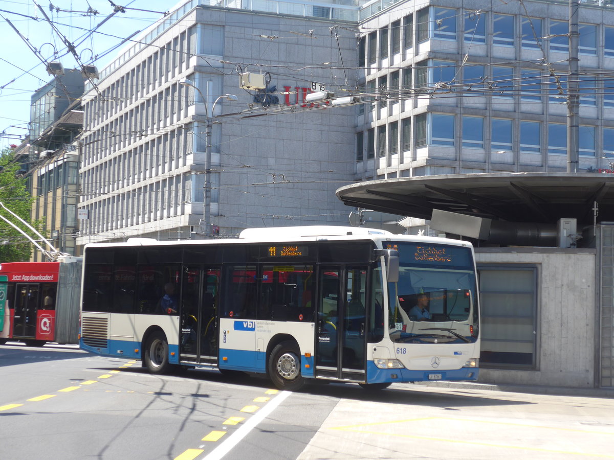 (205'925) - VBL Luzern - Nr. 618/LU 57'557 - Mercedes (ex Steiner, Messen) am 8. Juni 2019 beim Bahnhof Luzern