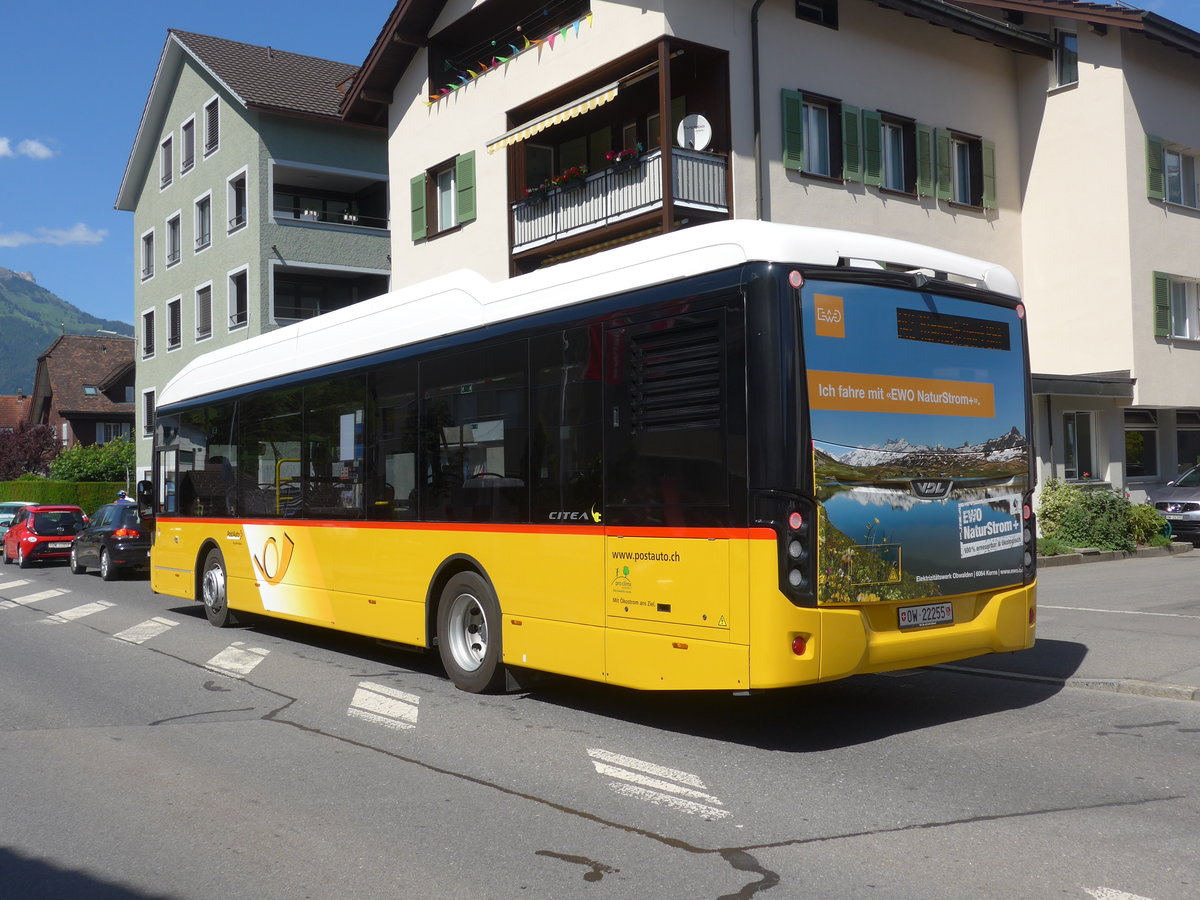 (206'040) - PostAuto Zentralschweiz - OW 22'255 - VDL am 8. Juni 2019 in Sarnen, Brnigstrasse
