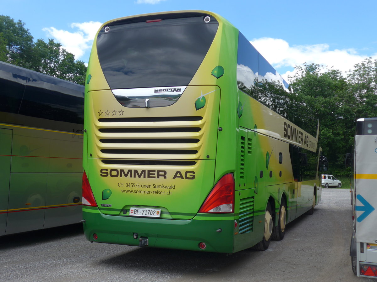 (206'439) - Sommer, Grnen - BE 71'702 - Neoplan am 16. Juni 2019 in Thun, Kleine Allmend