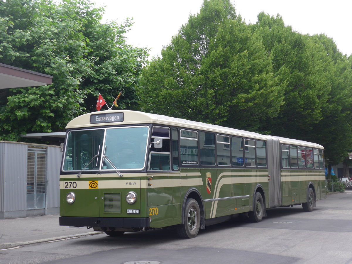 (206'472) - SVB Bern (Bernmobil historique) - Nr. 270/BE 113'270 - FBW/SWS-Gangloff am 22. Juni 2019 beim Bahnhof Burgdorf