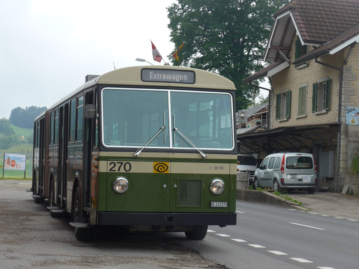 (206'480) - SVB Bern (Bernmobil historique) - Nr. 270/BE 113'270 - FBW/SWS-Gangloff am 22. Juni 2019 beim Bahnhof Hswil