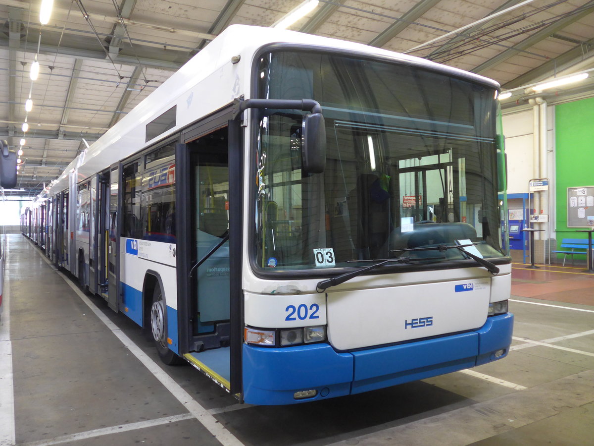 (206'513) - VBL Luzern - Nr. 202 - Hess/Hess Gelenktrolleybus am 22. Juni 2019 in Luzern, Depot