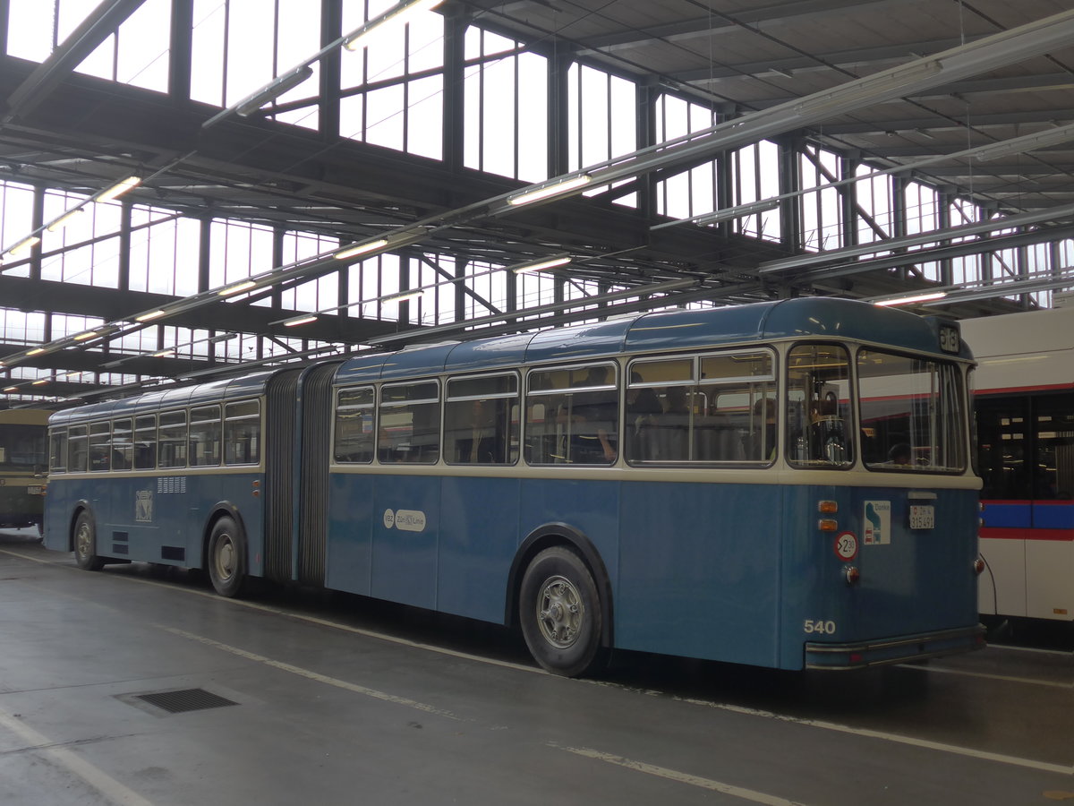 (206'518) - VBZ Zrich (TMZ) - Nr. 540/ZH 315'491 - Saurer/Saurer (ex Nr. 7540; ex Nr. 540) am 22. Juni 2019 in Luzern, Depot VBL