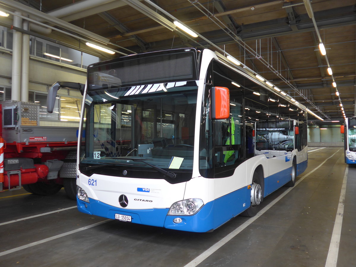 (206'522) - VBL Luzern - Nr. 621/LU 15'014 - Mercedes am 22. Juni 2019 in Luzern, Depot