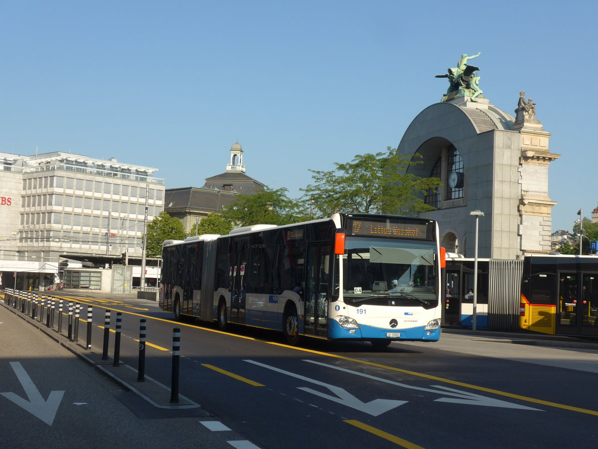 (206'854) - VBL Luzern - Nr. 191/LU 15'003 - Mercedes am 30. Juni 2019 beim Bahnhof Luzern