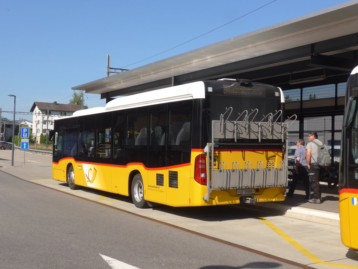 (206'861) - Schnider, Schpfheim - LU 15'608 - Mercedes (ex LU 15'754) am 30. Juni 2019 beim Bahnhof Schpfheim