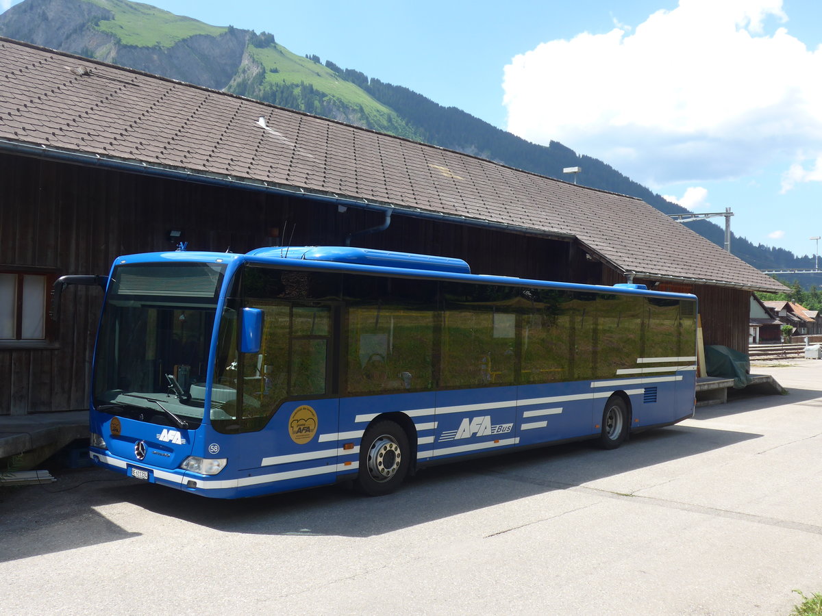 (206'932) - AFA Adelboden - Nr. 58/BE 611'224 - Mercedes am 1. Juli 2019 beim Bahnhof Lenk