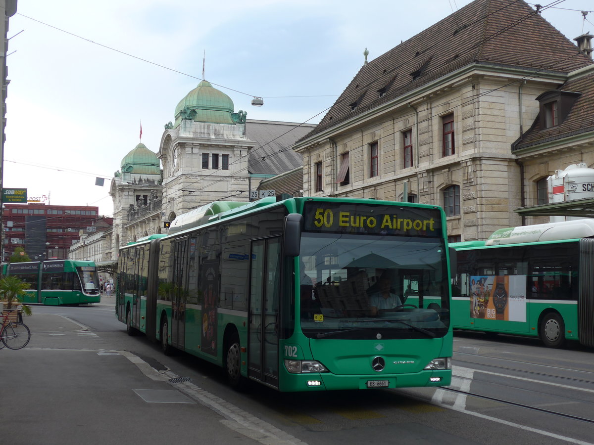 (207'424) - BVB Basel - Nr. 702/BS 6661 - Mercedes am 6. Juli 2019 beim Bahnhof Basel