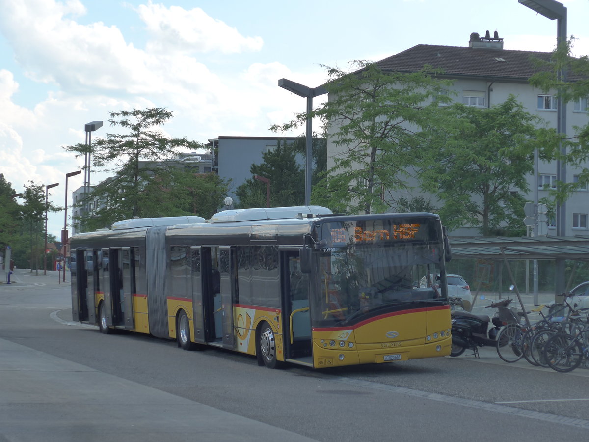 (207'547) - PostAuto Bern - Nr. 681/BE 820'681 - Solaris am 7. Juli 2019 beim Bahnhof Zollikofen
