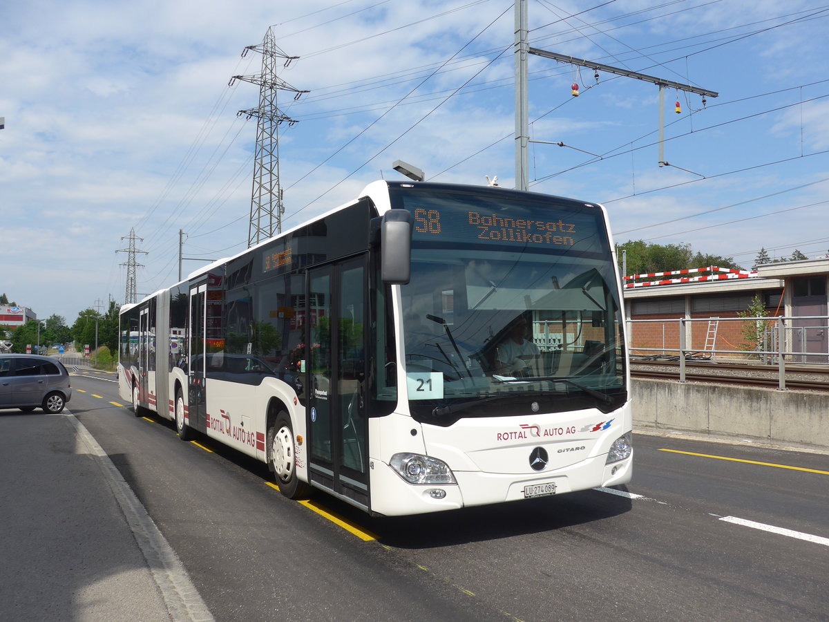 (207'594) - ARAG Ruswil - Nr. 49/LU 274'089 - Mercedes am 8. Juli 2019 beim Bahnhof Zollikofen