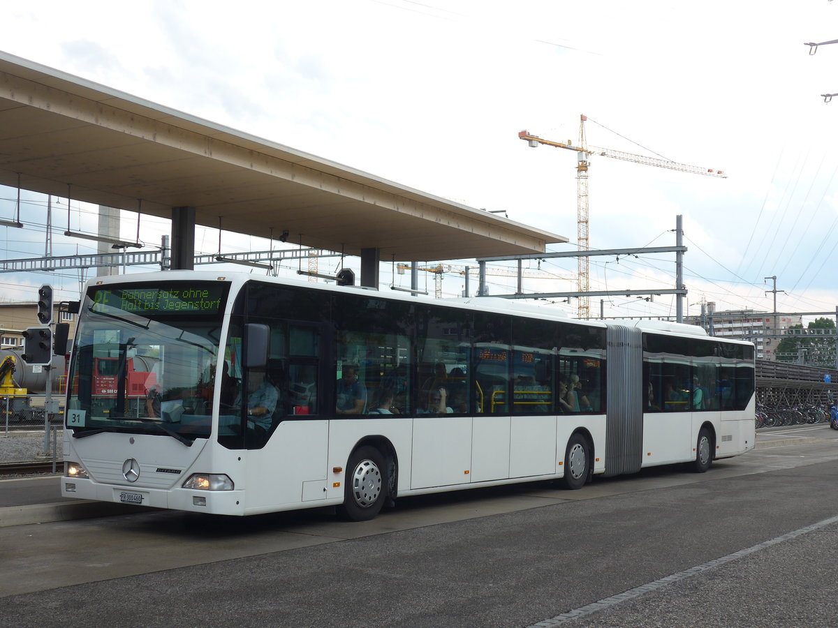 (207'618) - Intertours, Domdidier - Nr. 1/FR 300'460 - Mercedes (ex ARAG Ruswil; ex Schneider, Ermenswil Nr. 7) am 8. Juli 2019 beim Bahnhof Zollikofen