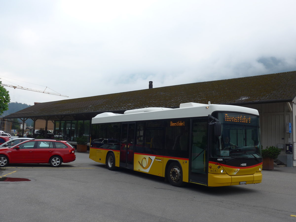 (207'638) - PostAuto Bern - BE 402'467 - Scania/Hess (ex AVG Meiringen Nr. 67; ex AVG Meiringen Nr. 76; ex Steiner, Messen) am 9. Juli 2019 in Meiringen, Postautostation