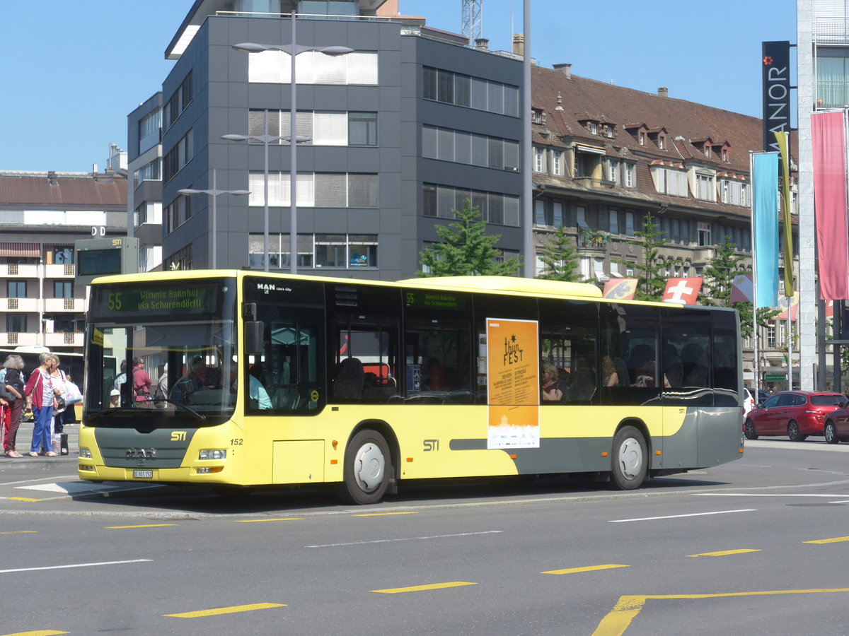 (207'769) - STI Thun - Nr. 152/BE 801'152 - MAN am 10. Juli 2019 beim Bahnhof Thun