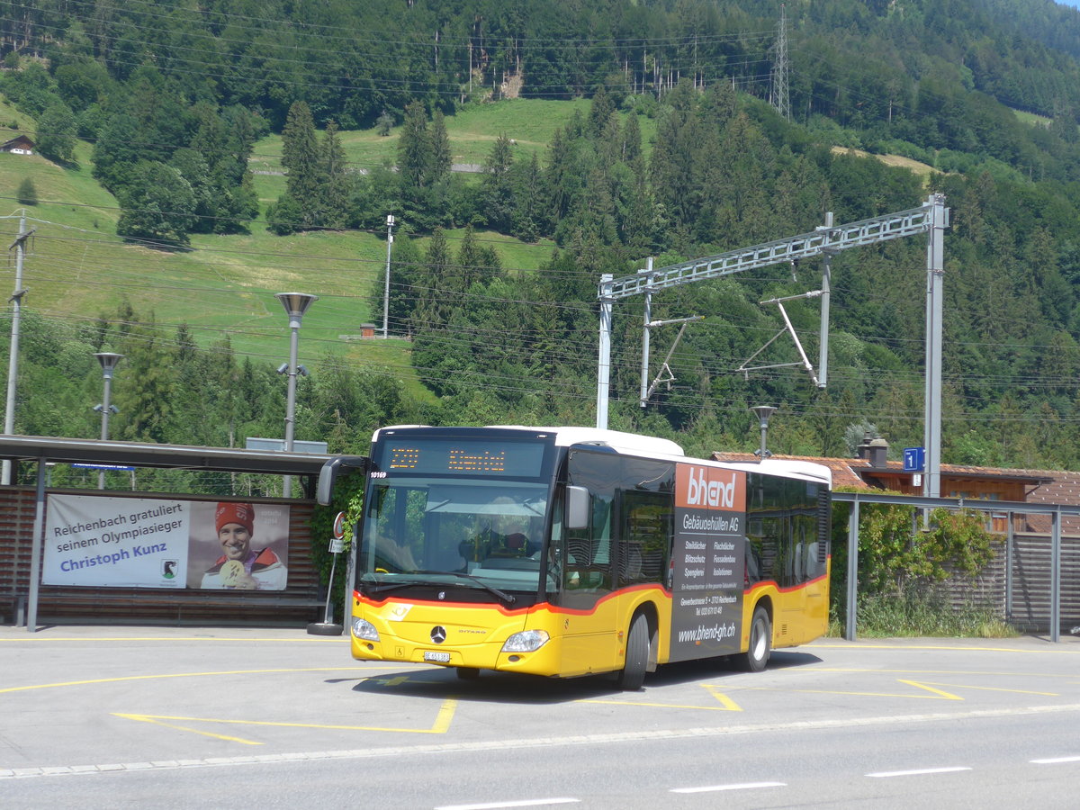 (207'930) - PostAuto Bern - BE 653'383 - Mercedes am 14. Juli 2019 beim Bahnhof Reichenbach