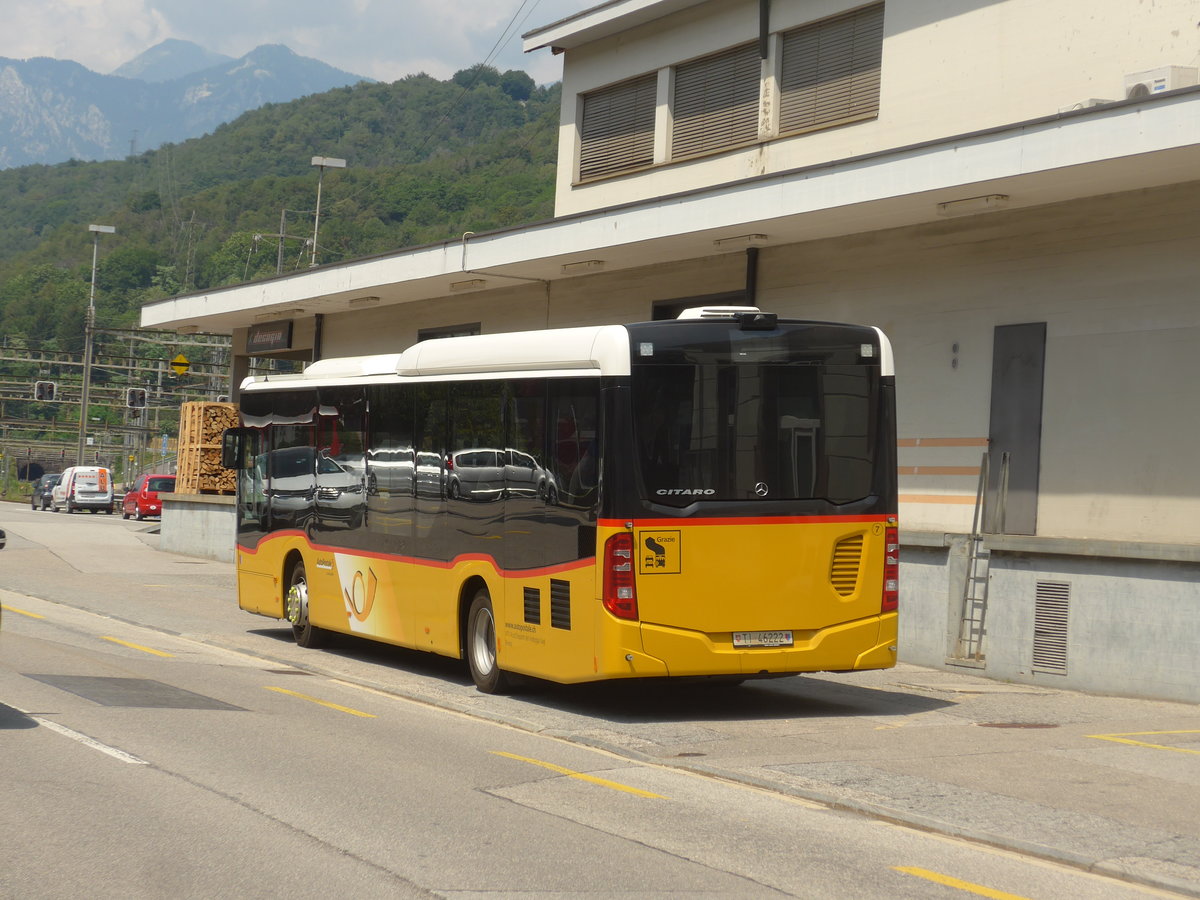 (208'077) - ATV, Rivera - Nr. 7/TI 46'222 - Mercedes am 21. Juli 2019 beim Bahnhof Rivera-Birenico