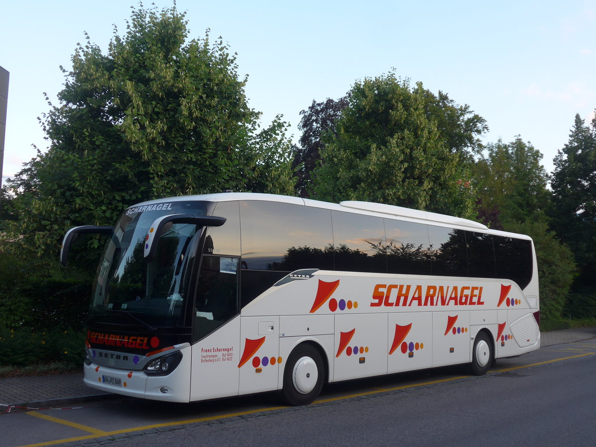 (208'208) - Aus Deutschland: Scharnagel, Feuchtwangen - AN-PZ 869 - Setra am 29. Juli 2019 in Thun, Hotel Seepark