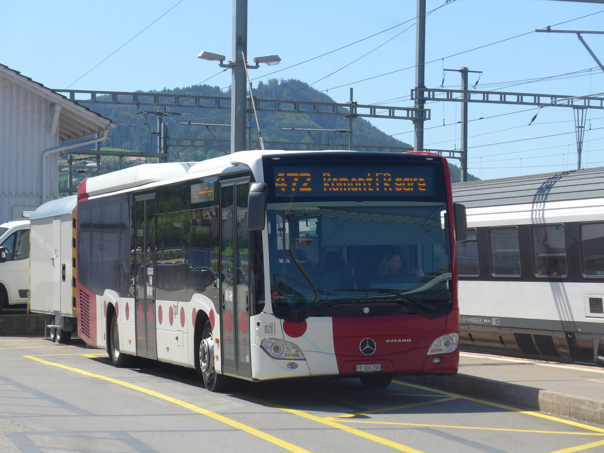 (208'420) - TPF Fribourg - Nr. 65/FR 300'298 - Mercedes am 4. August 2019 beim Bahnhof Palzieux