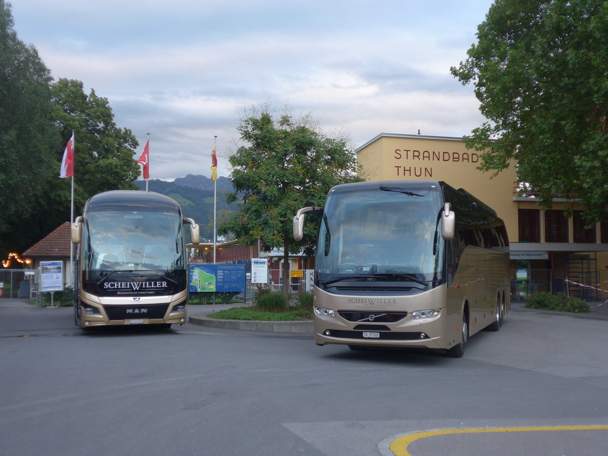 (208'623) - Scheiwiller, Frauenfeld - TG 150'101 - MAN + TG 57'705 - Volvo am 10. August 2019 in Thun, Strandbad