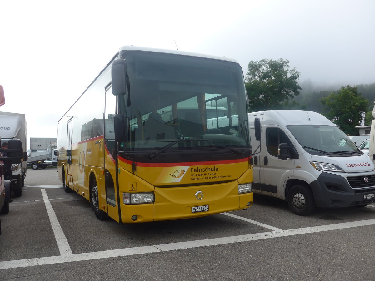 (208'640) - PostAuto Nordschweiz - AG 451'723 - Irisbus (ex PostAuto Bern) am 11. August 2019 in Hendschiken, Iveco