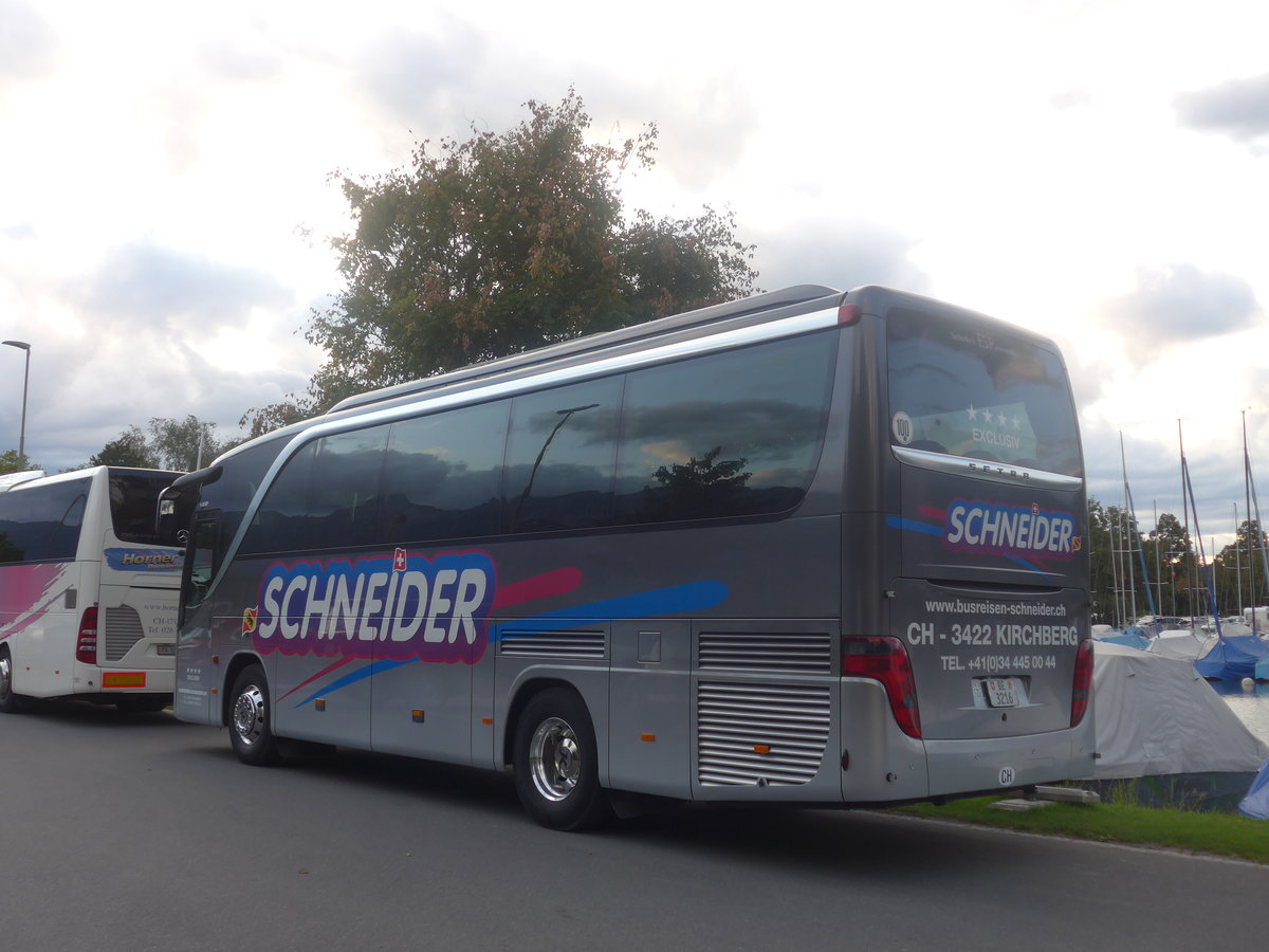 (208'729) - Schneider, Kirchberg - BE 3216 - Setra am 15. August 2019 in Thun, Strandbad