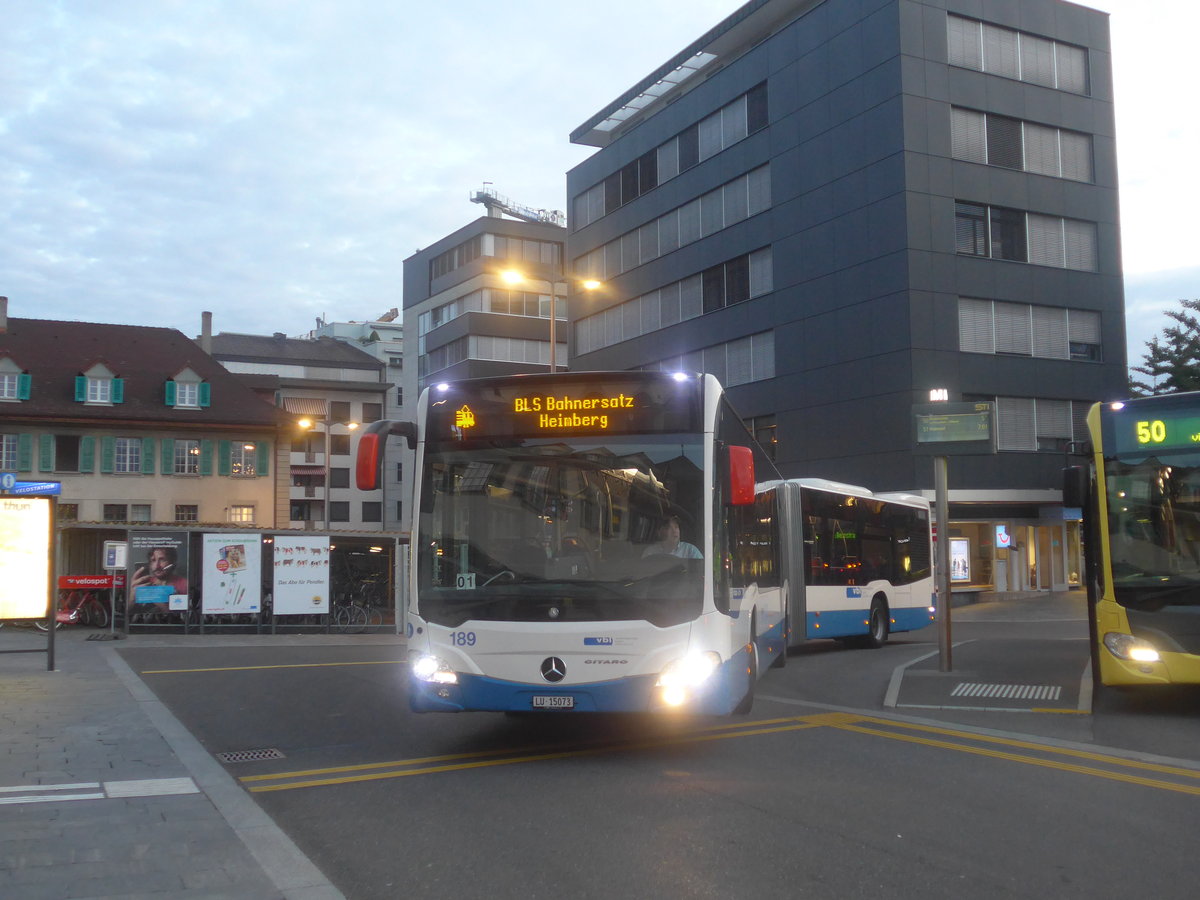 (208'750) - VBL Luzern - Nr. 189/LU 15'073 - Mercedes am 17. August 2019 beim Bahnhof Thun