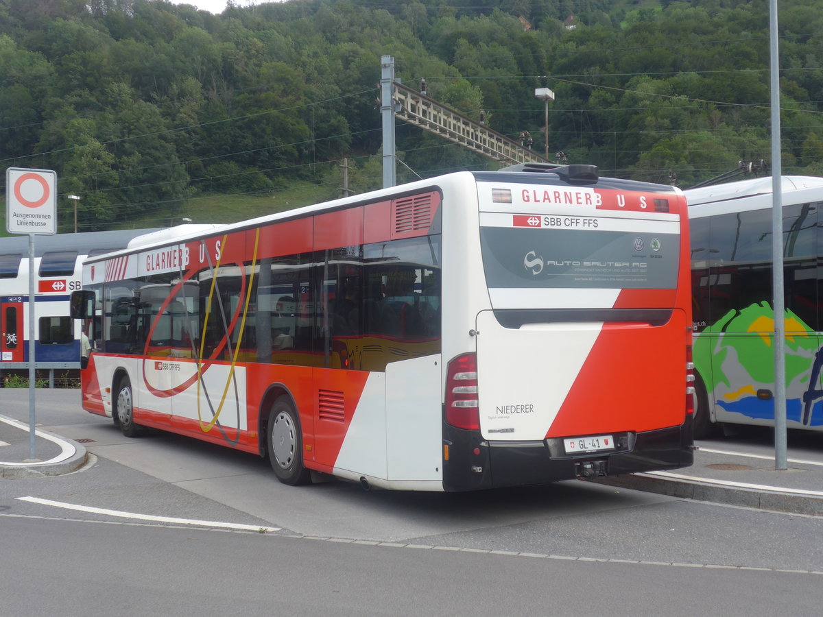 (208'757) - Niederer, Filzbach - Nr. 27/GL 41 - Mercedes am 17. August 2019 beim Bahnhof Ziegelbrcke