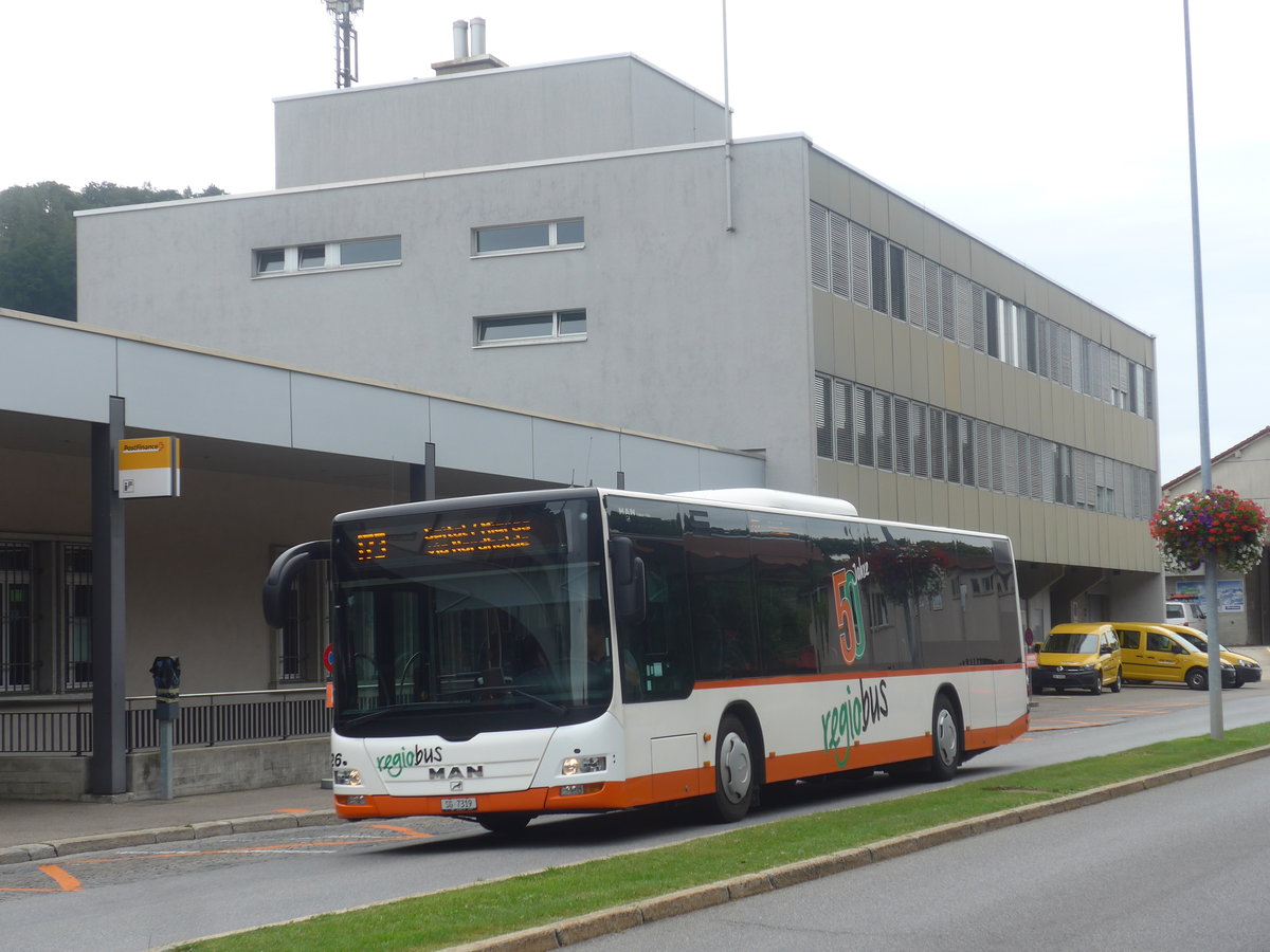 (208'930) - Regiobus, Gossau - Nr. 26/SG 7319 - MAN am 17. August 2019 beim Bahnhof Herisau