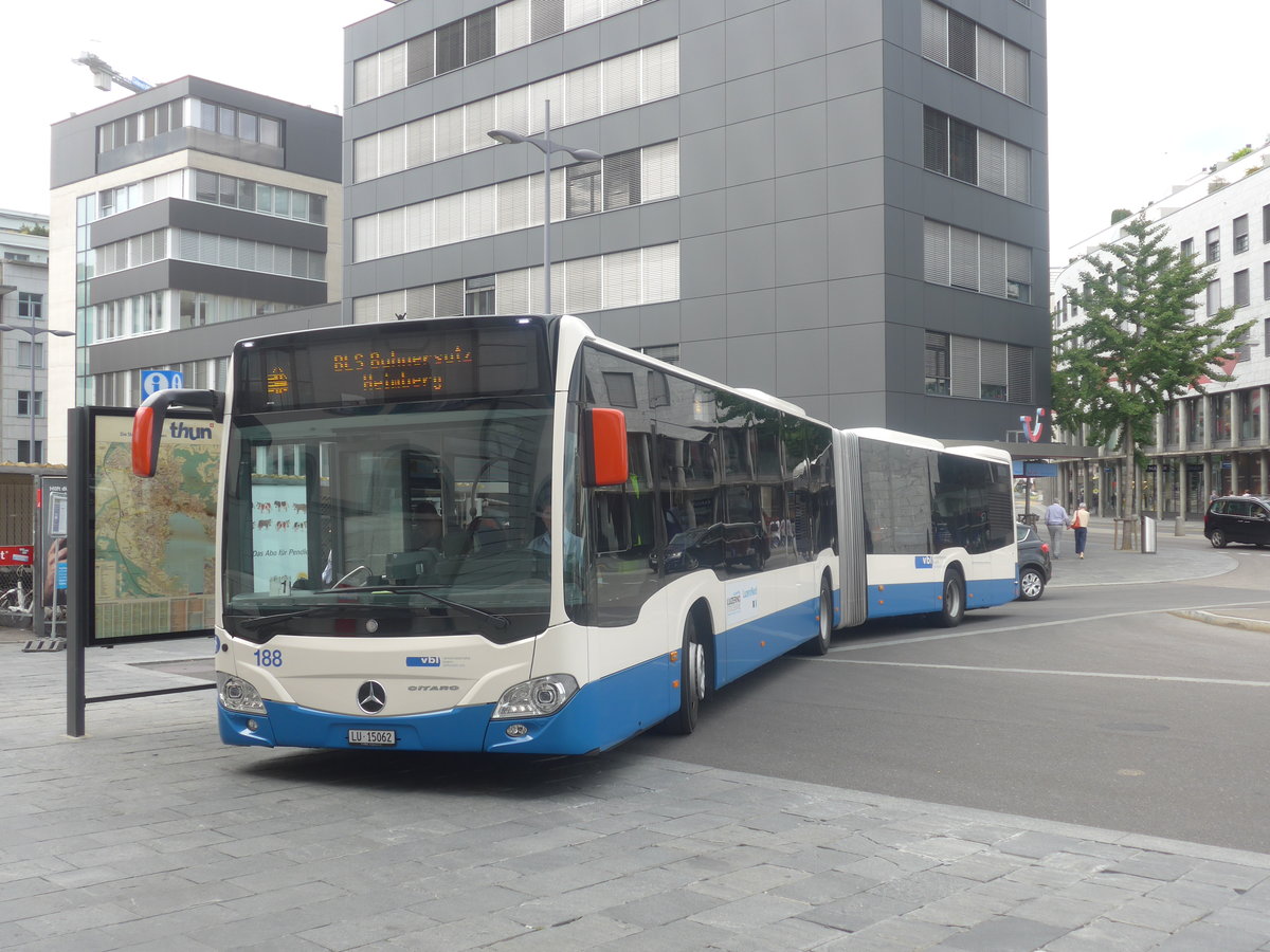 (208'952) - VBL Luzern - Nr. 188/LU 15'062 - Mercedes am 17. August 2019 beim Bahnhof Thun