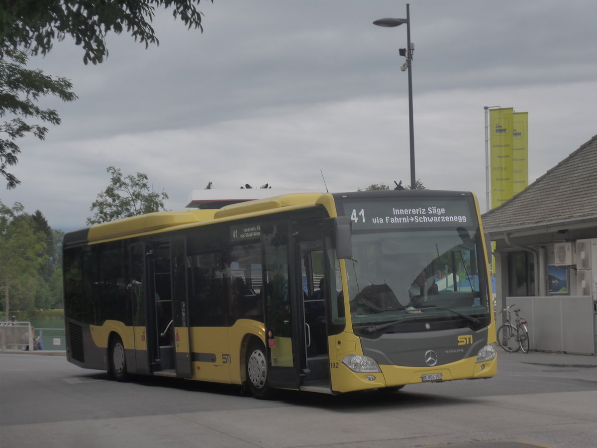 (209'049) - STI Thun - Nr. 192/BE 804'192 - Mercedes am 21. August 2019 beim Bahnhof Thun