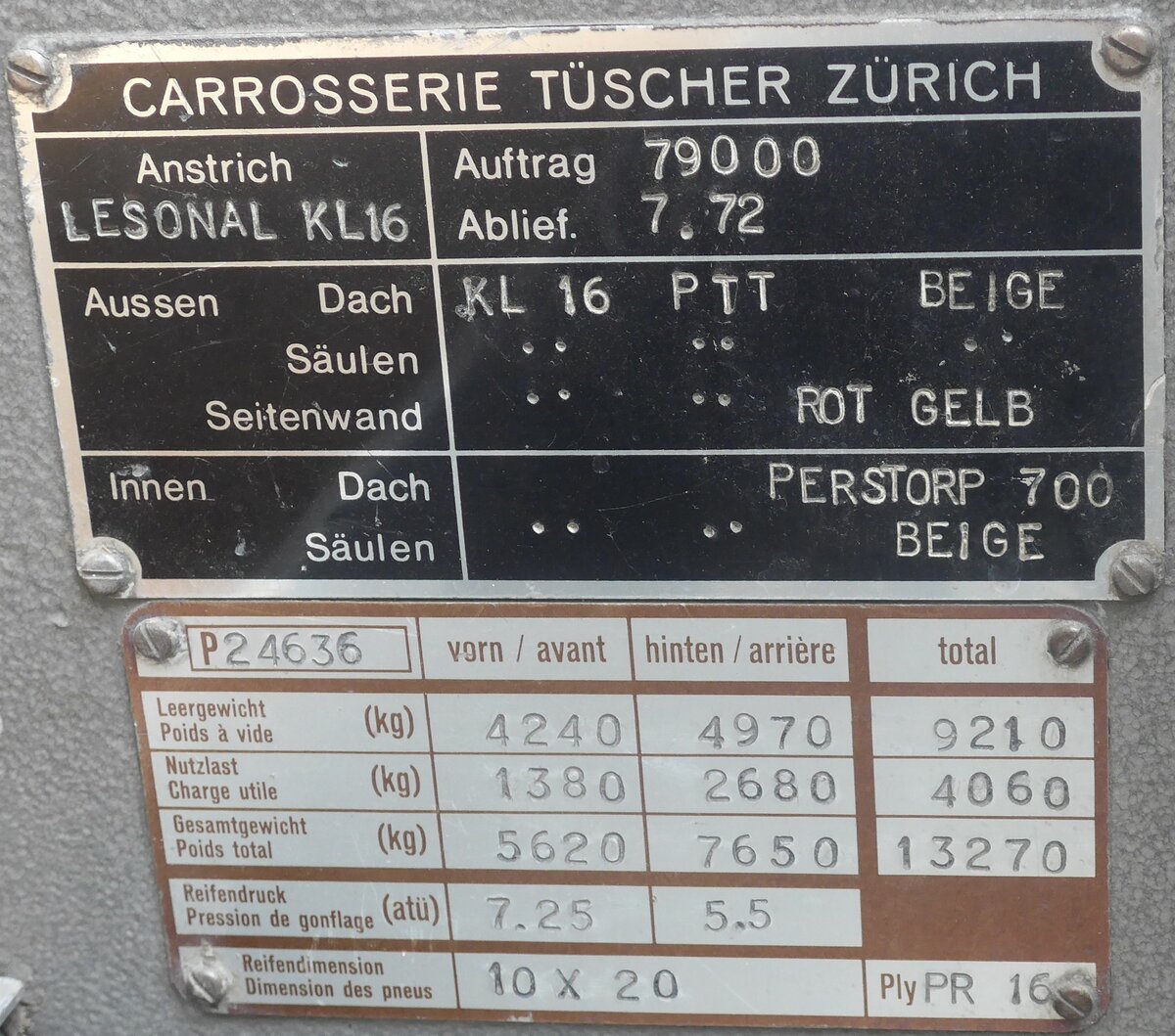 (209'268) - Typenschild - P 24'636 - am 1. September 2019 in Burgdorf, kihof Ziegelgut