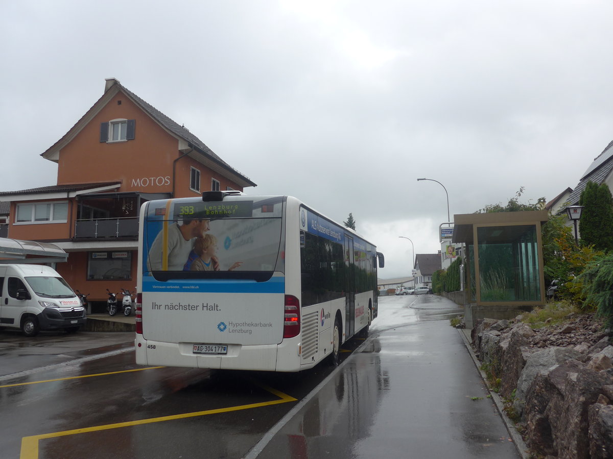 (209'400) - Knecht, Windisch - Nr. 458/AG 304'177 - Mercedes am 8. September 2019 beim Bahnhof Othmarsingen