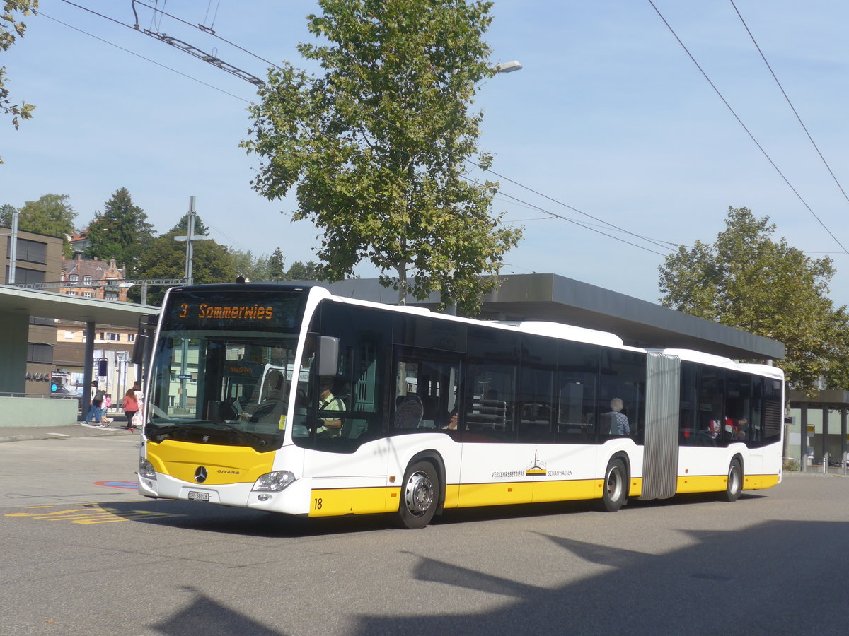 (209'601) - VBSH Schaffhausen - Nr. 18/SH 38'018 - Mercedes am 14. September 2019 beim Bahnhof Schaffhausen