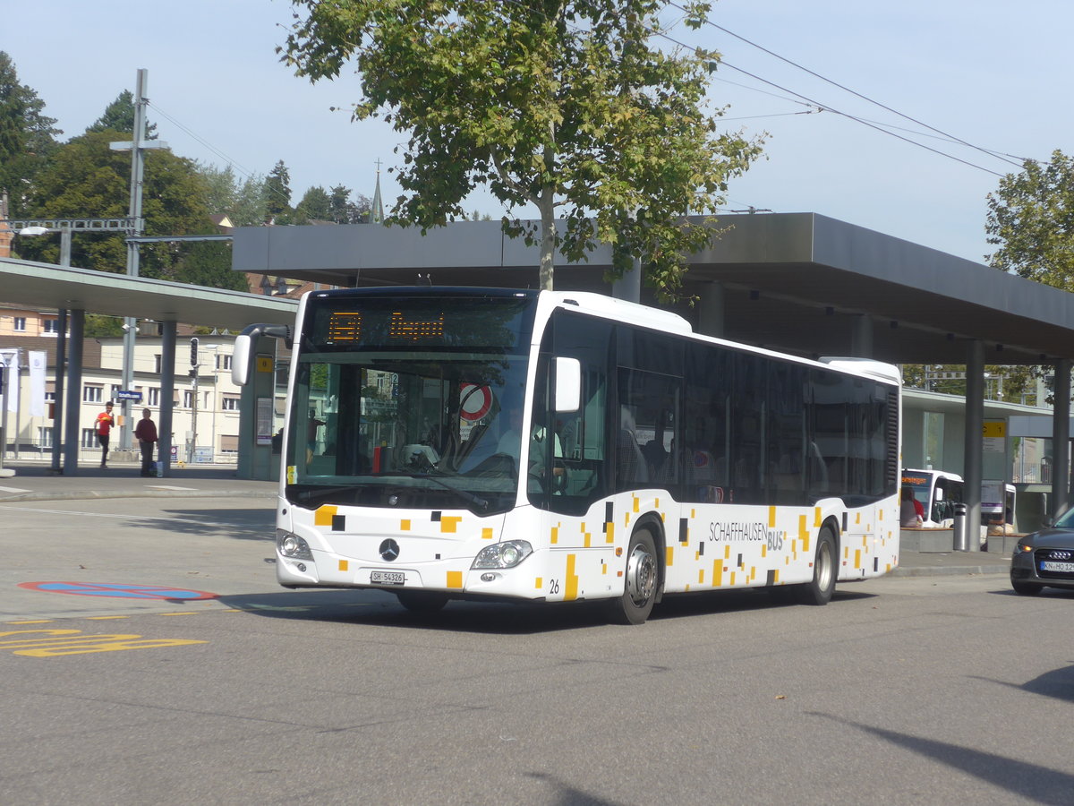 (209'611) - SB Schaffhausen - Nr. 26/SH 54'326 - Mercedes am 14. September 2019 beim Bahnhof Schaffhausen