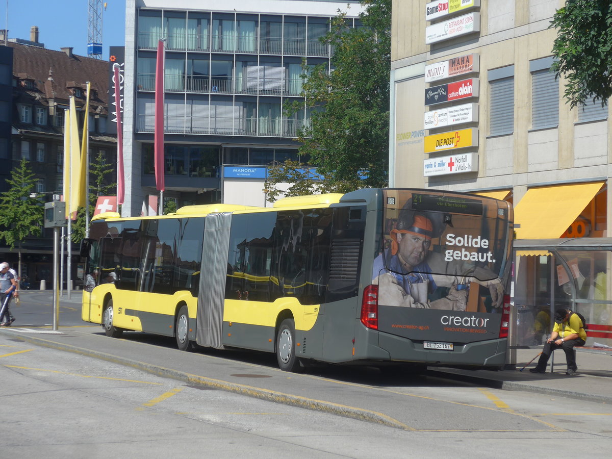 (209'650) - STI Thun - Nr. 167/BE 752'167 - Mercedes am 15. September 2019 beim Bahnhof Thun
