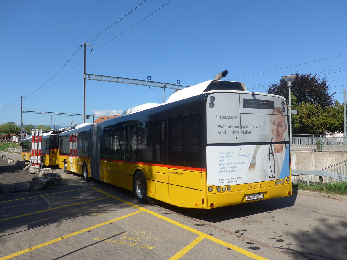(209'661) - PostAuto Bern - Nr. 683/BE 813'683 - Solaris am 15. September 2019 beim Bahnhof Kerzers