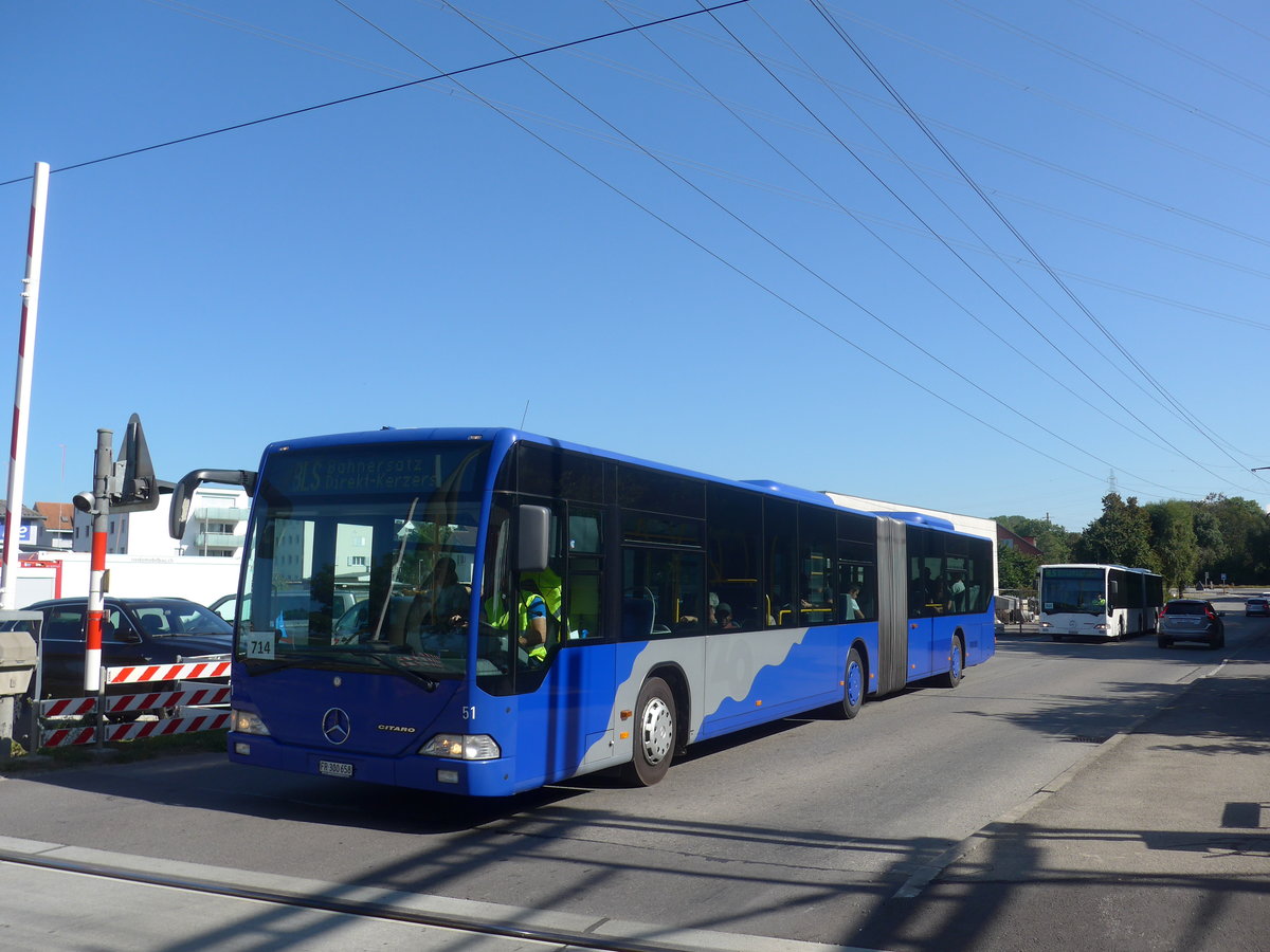 (209'669) - VZO Grningen - Nr. 51/FR 300'658 - Mercedes am 15. September 2019 in Kerzers, Industriestrasse (Einsatz Intertours)