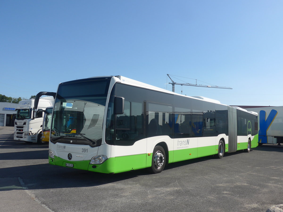 (209'685) - transN, La Chaux-de-Fonds - Nr. 391/NE 195'391 - Mercedes am 15. September 2019 in Kerzers, Interbus