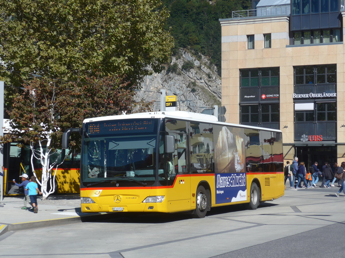 (209'867) - PostAuto Bern - BE 610'532 - Mercedes am 29. September 2019 beim Bahnhof Interlaken West