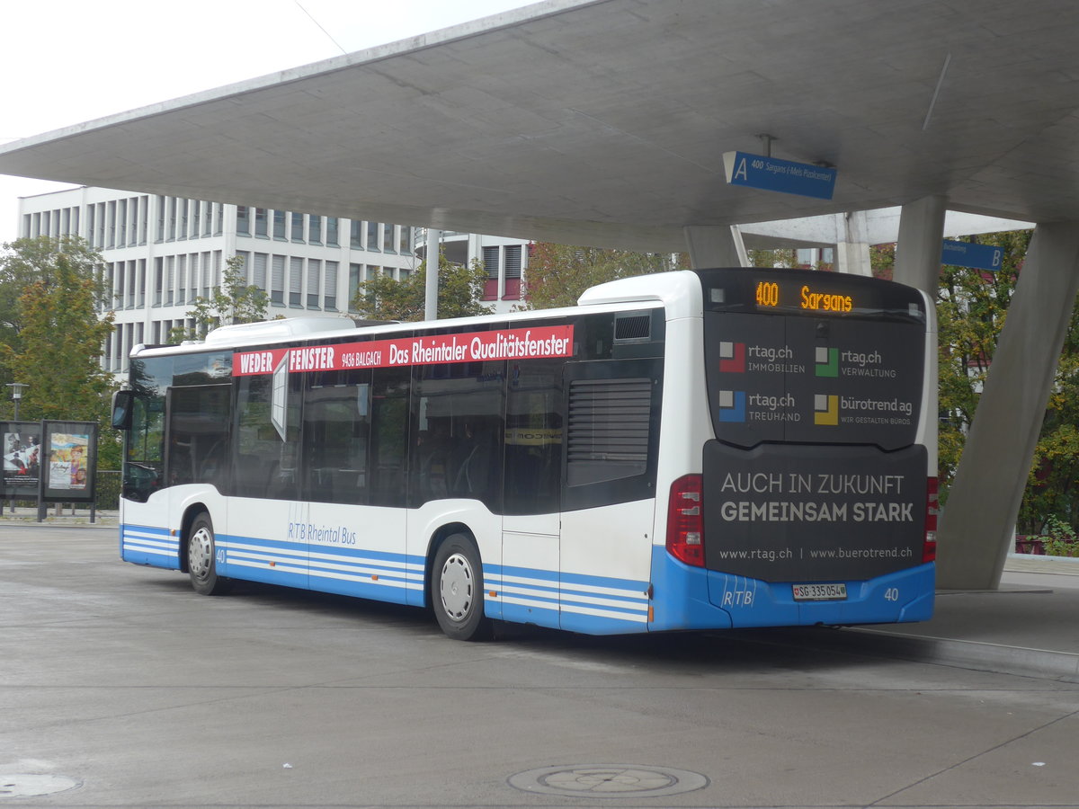 (209'975) - RTB Altsttten - Nr. 40/SG 335'054 - Mercedes am 6. Oktober 2019 beim Bahnhof Buchs