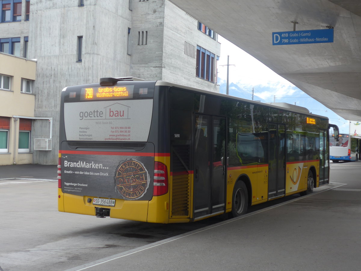 (209'984) - PostAuto Ostschweiz - SG 356'488 - Mercedes (ex Schmidt, Oberbren) am 6. Oktober 2019 beim Bahnhof Buchs