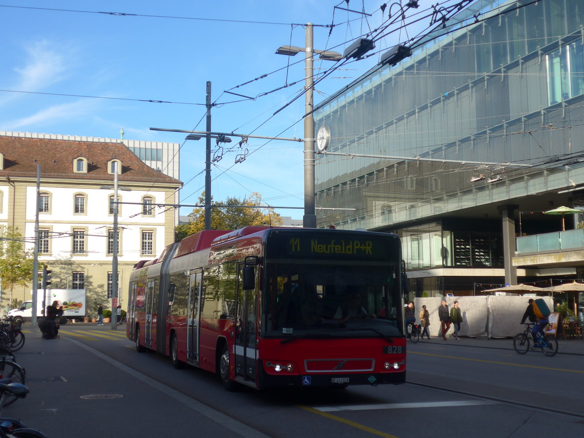 (210'089) - Bernmobil, Bern - Nr. 828/BE 612'828 - Volvo am 12. Oktober 2019 beim Bahnhof Bern