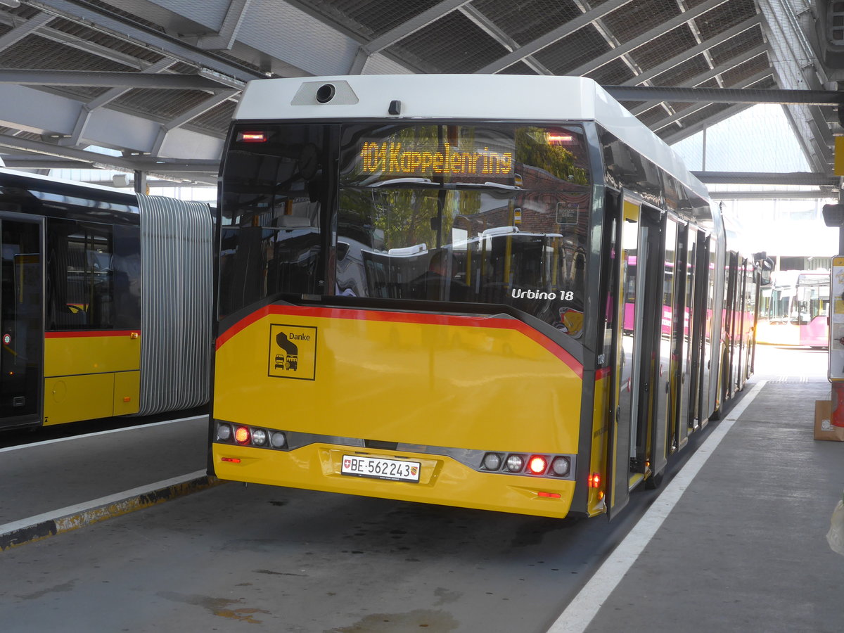 (210'288) - PostAuto Bern - BE 562'243 - Solaris am 12. Oktober 2019 in Bern, Postautostation