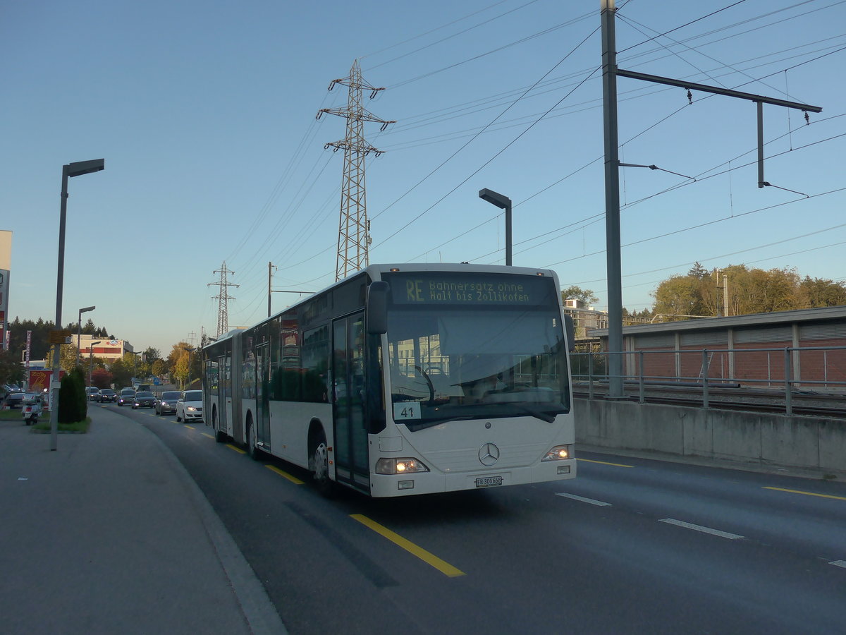 (210'366) - Intertours, Domdidier - FR 300'668 - Mercedes (ex VZO Grningen Nr. 53) am 14. Oktober 2019 beim Bahnhof Zollikofen
