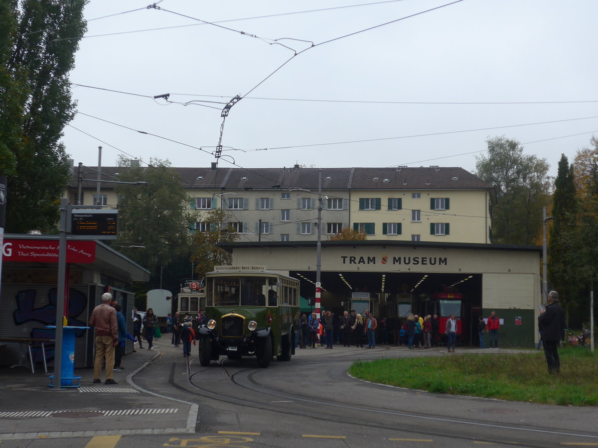 (210'427) - SVB Bern (Bernmobil historique) - Nr. 5/BE 29'005 - Saurer am 20. Oktober 2019 in Bern, Weissenbhl
